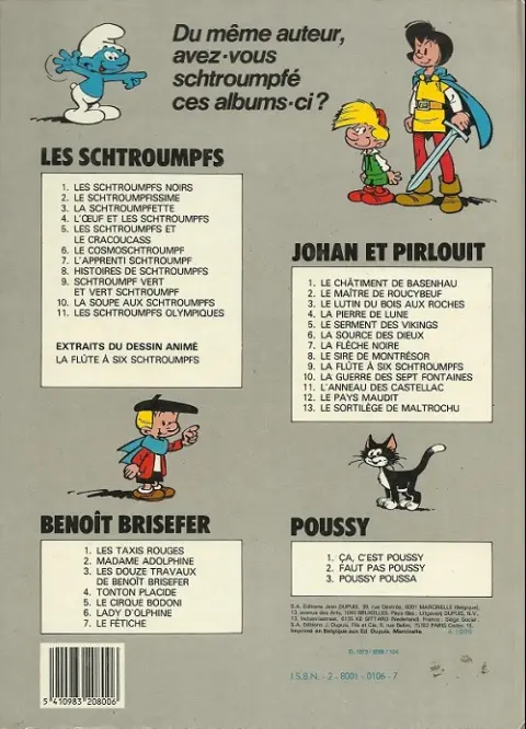 Verso de l'album Johan et Pirlouit Tome 12 Le pays maudit