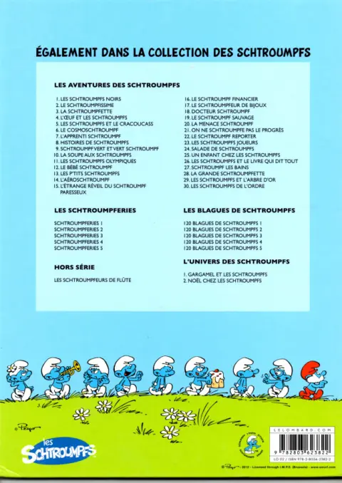Verso de l'album Les Schtroumpfs Tome 26 Les Schtroumpfs et le livre qui dit tout