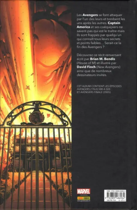 Verso de l'album Avengers : La Séparation
