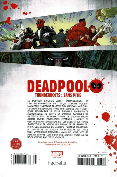 Verso de l'album Deadpool - La collection qui tue Tome 71 THUNDERBOLTS : Sans pitié