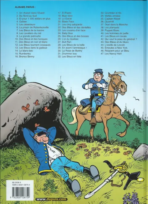 Verso de l'album Les Tuniques Bleues Tome 18 Blue rétro
