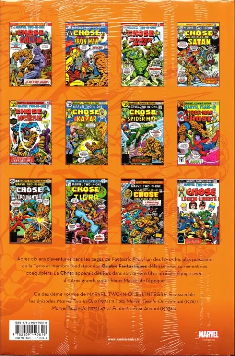 Verso de l'album Marvel Two-in-One - L'intégrale Tome 2 Chose et la légion de la liberté 1975-1976