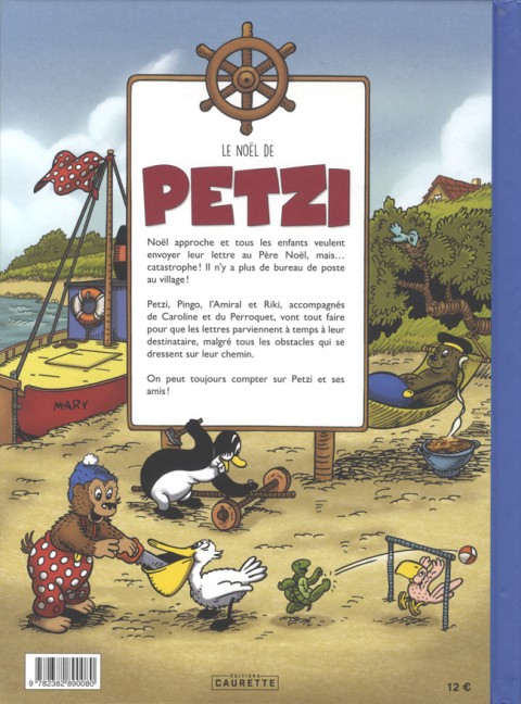 Verso de l'album Petzi 3 Le Noël de Petzi