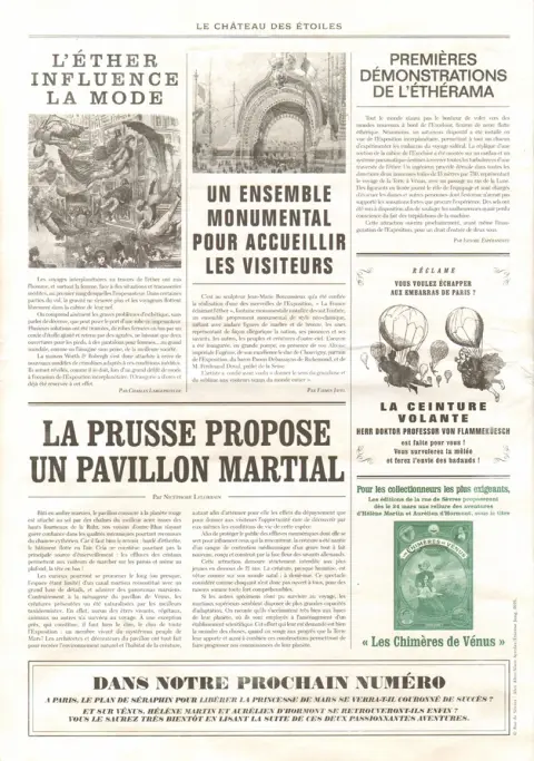 Verso de l'album Le Château des étoiles Le Château des Etoiles - Gazette N° 17 L'exposition interplanétaire de 1875, suivi de Les Chimères de Vénus 5/6