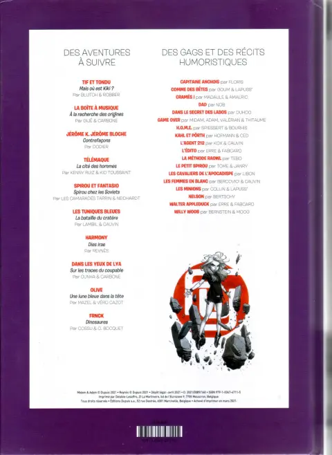 Verso de l'album Le journal de Spirou Album N° 364