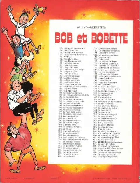Verso de l'album Bob et Bobette Tome 88 Le joueur de tamtam