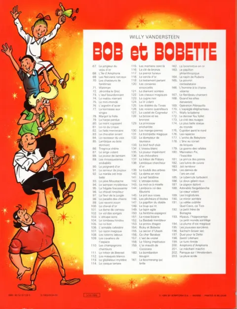 Verso de l'album Bob et Bobette Tome 192 Le petit frère de Bretagne