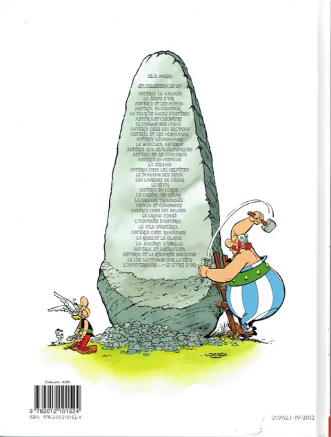 Verso de l'album Astérix Tome 20 Astérix en Corse