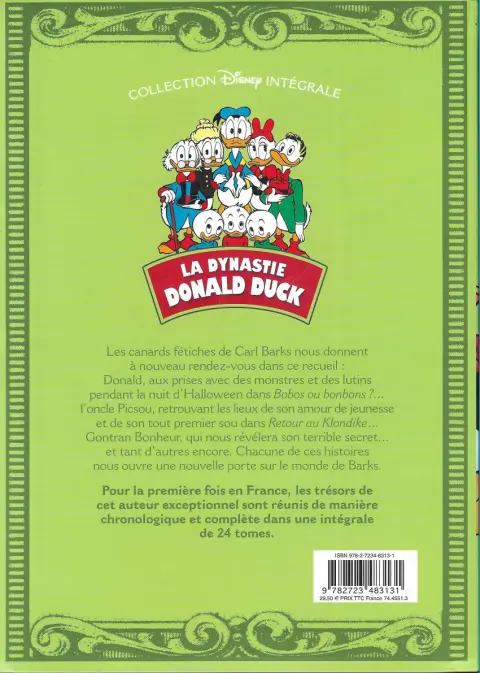 Verso de l'album La Dynastie Donald Duck Tome 3 Bobos ou bonbons ? et autres histoires (1952 - 1953)