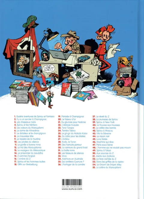 Verso de l'album Spirou et Fantasio Tome 13 Le voyageur du mésozoïque