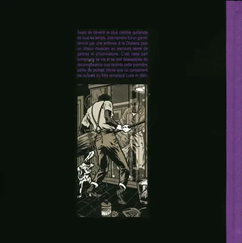 Verso de l'album Kiss the sky Tome 1 Jimi Hendrix 1942-1970