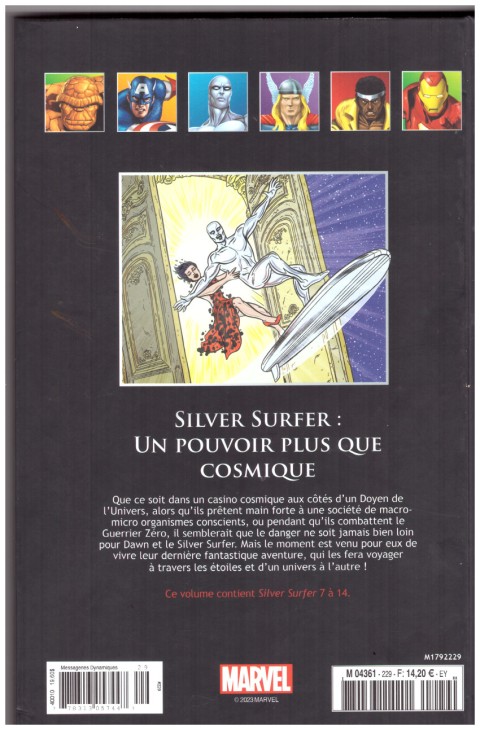 Verso de l'album Marvel Comics - La collection de référence Tome 229 Silver Surfer : Un pouvoir plus que cosmique