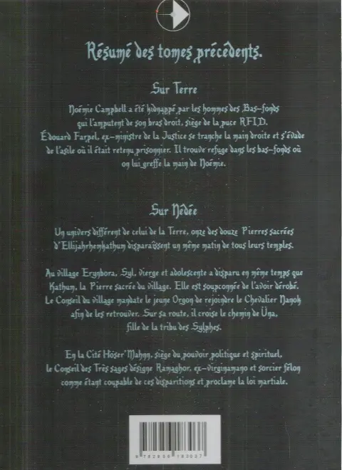 Verso de l'album Les Pierres sacrées d'EllijahrhemKathum Tome 3 Révélation