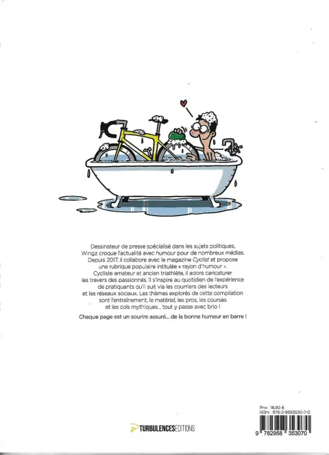 Verso de l'album Dingues de vélo !