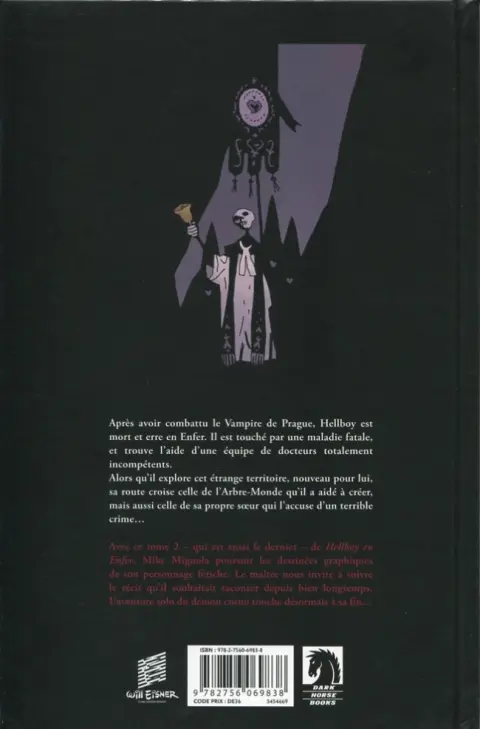 Verso de l'album Hellboy en enfer Tome 2 La Carte de la Mort