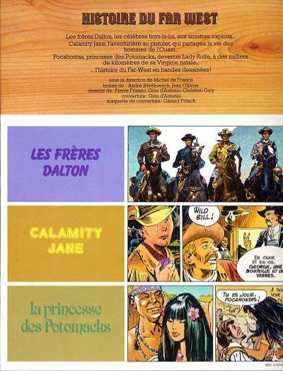 Verso de l'album Histoire du Far West Tome 8 Les Frères Dalton / Calamity Jane / La princesse des Potomacks