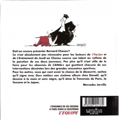 Verso de l'album Durs métiers !