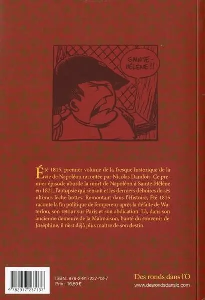 Verso de l'album Napoléon Tome 1 Été 1815