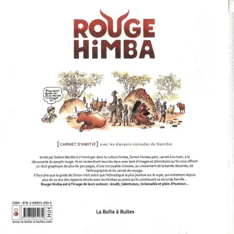 Verso de l'album Rouge Himba [carnet d'amitié] avec les éleveurs nomades de Namibie