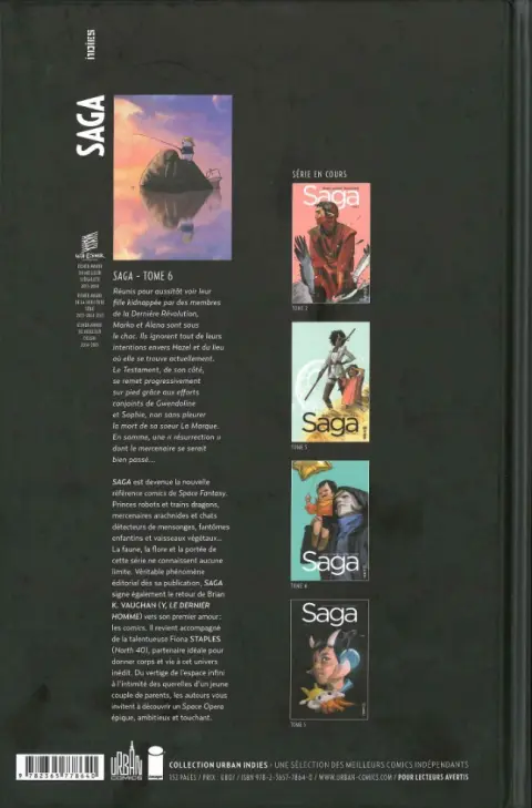 Verso de l'album Saga Tome 6
