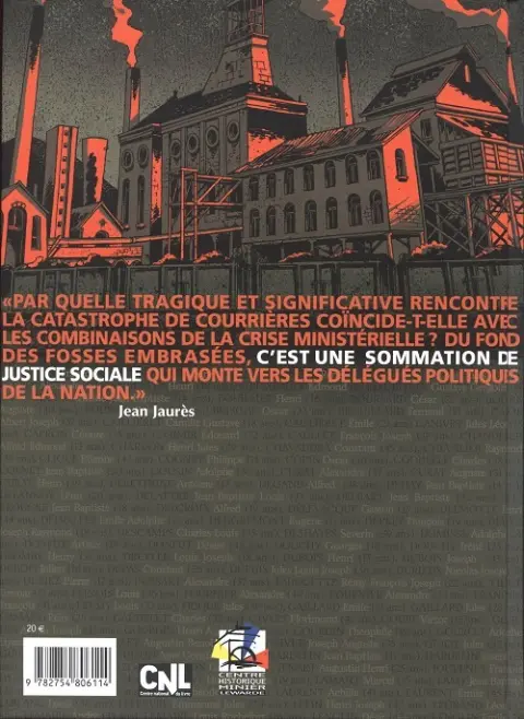 Verso de l'album Sang Noir La catastrophe des Courrières