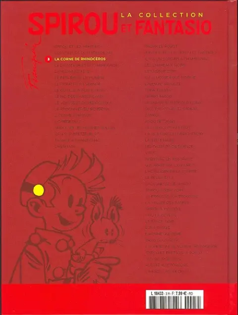 Verso de l'album Spirou et Fantasio La collection Tome 3 La corne de rhinocéros