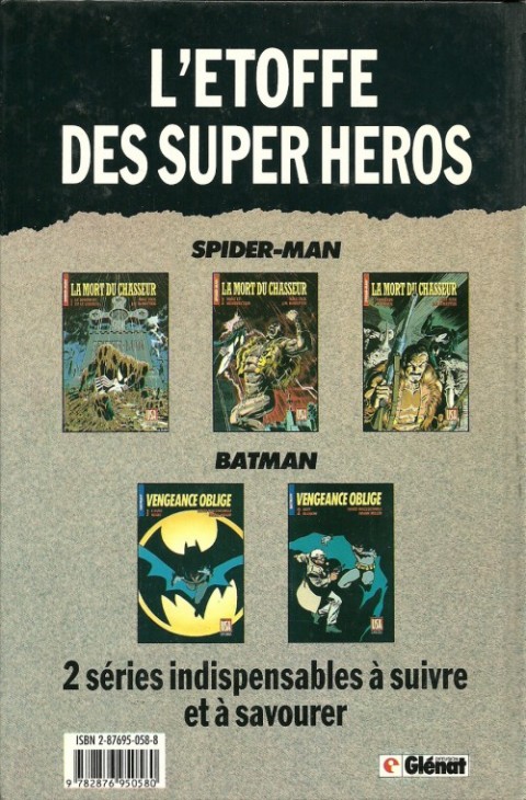 Verso de l'album Super Héros Tome 9 Spider-Man : La mort du Chasseur 3/3 : Tonnerre et amour