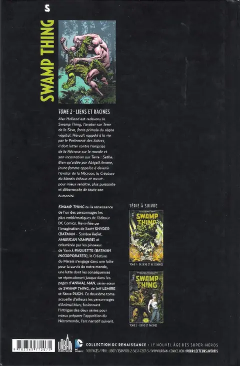 Verso de l'album Swamp Thing Tome 2 Liens et Racines