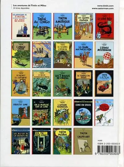 Verso de l'album Tintin Tome 1 Tintin au pays des Soviets