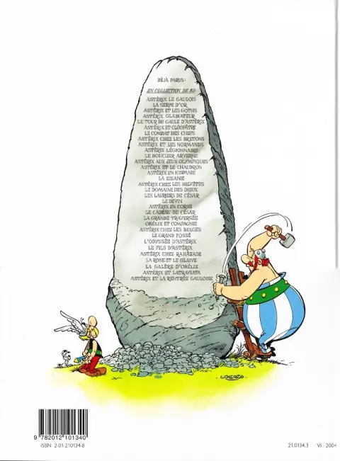 Verso de l'album Astérix Tome 2 La serpe d'or