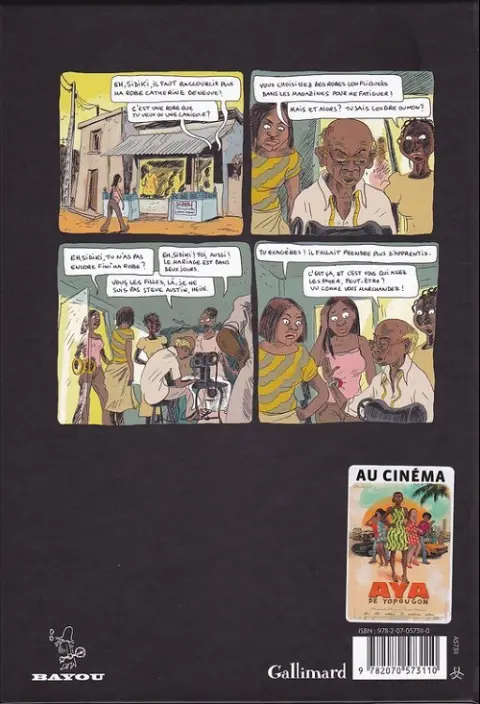 Verso de l'album Aya de Yopougon Tome 1