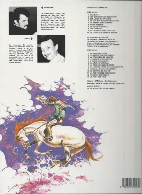 Verso de l'album Comanche Tome 9 Et le diable hurla de joie...