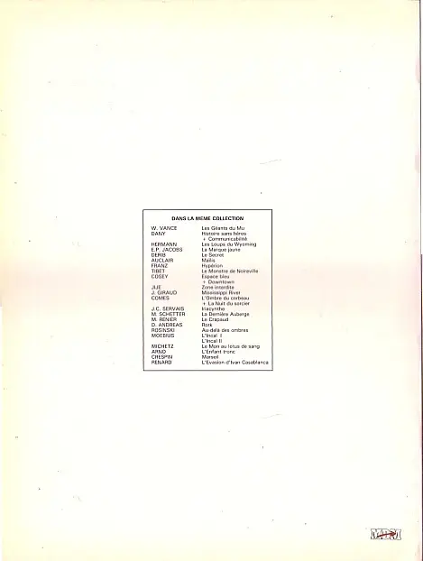 Verso de l'album Ivan Casablanca Tome 1 L'évasion d'Ivan Casablanca