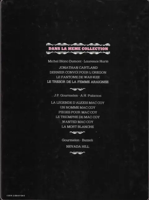 Verso de l'album Jonathan Cartland Tome 3 Le fantôme de Wah-Kee