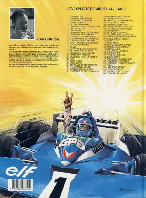 Verso de l'album Michel Vaillant Tome 4 Route de nuit