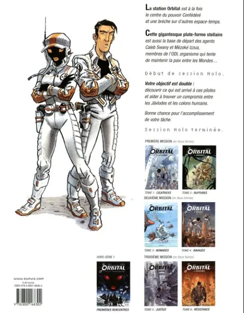 Verso de l'album Orbital Tome 1 Cicatrices