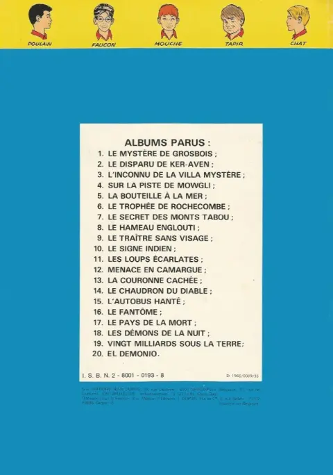 Verso de l'album La Patrouille des Castors Tome 3 L'Inconnu de la Villa Mystère