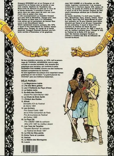 Verso de l'album Thorgal Tome 7 L'enfant des étoiles