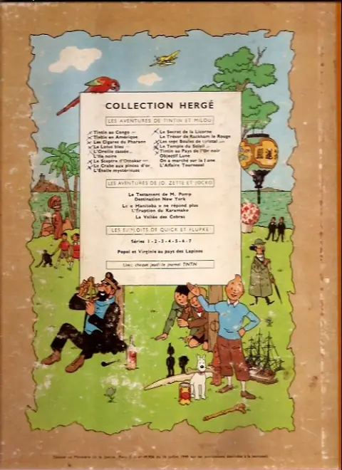 Verso de l'album Tintin Tome 5 Le lotus bleu