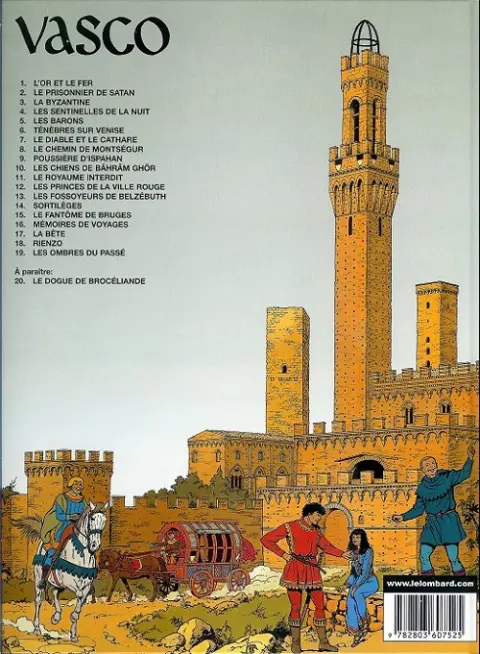Verso de l'album Vasco Tome 8 Le chemin de Montségur