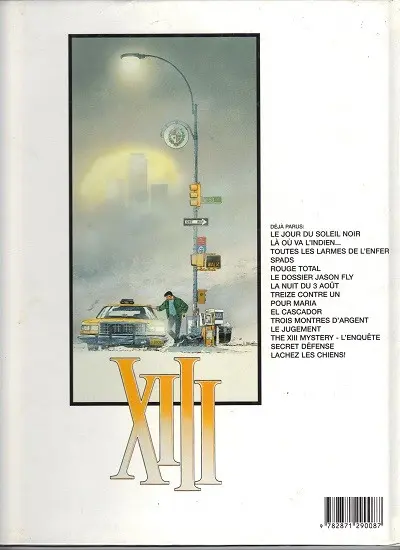 Verso de l'album XIII Tome 3 Toutes les larmes de l'enfer