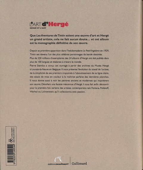 Verso de l'album L'art d'Hergé