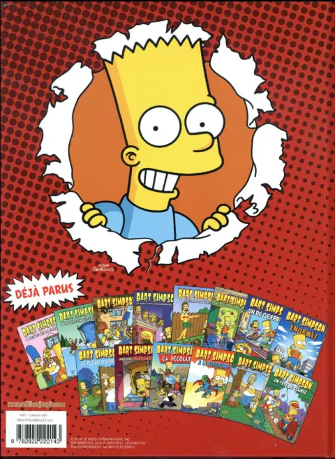 Verso de l'album Bart Simpson Tome 15 Maître du désordre