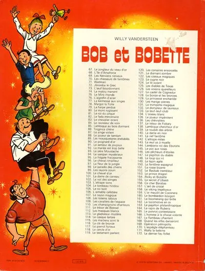 Verso de l'album Bob et Bobette Tome 171 Wally la baleine