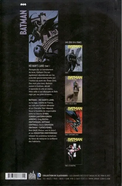 Verso de l'album Batman : No Man's Land Tome 1