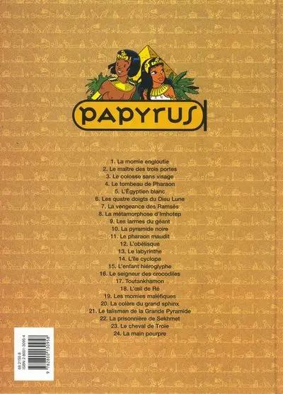 Verso de l'album Papyrus Tome 24 La main pourpre