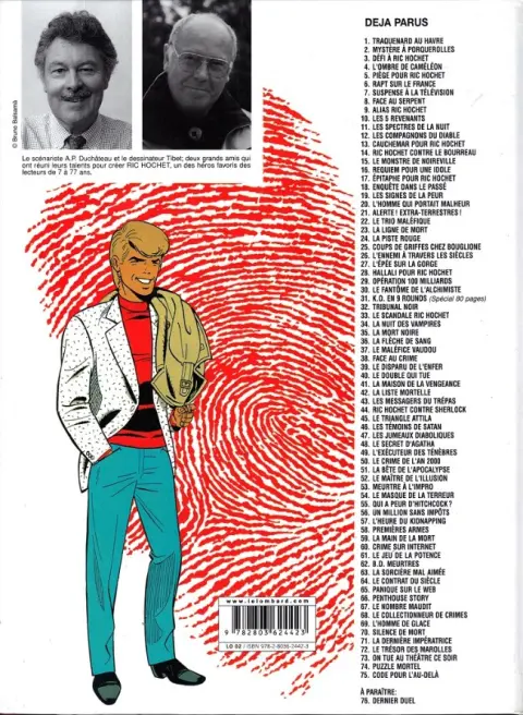 Verso de l'album Ric Hochet Tome 75 Code pour l'au-delà