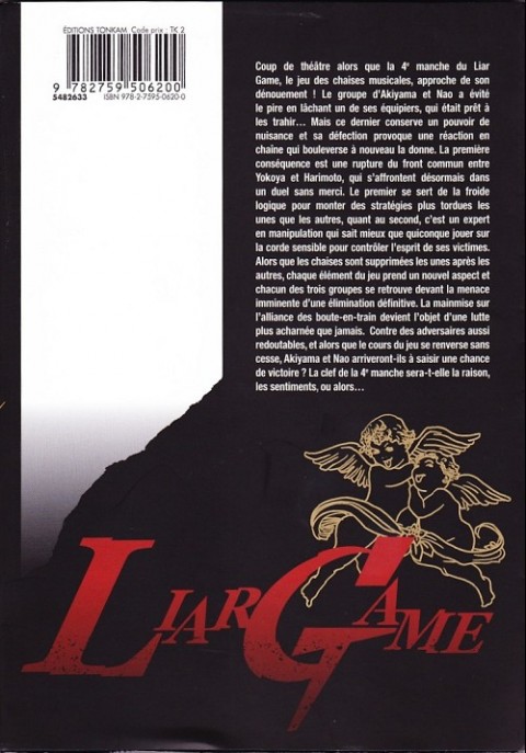Verso de l'album Liar-Game Game XIII