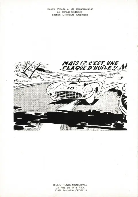 Verso de l'album Les Bolides d'argent