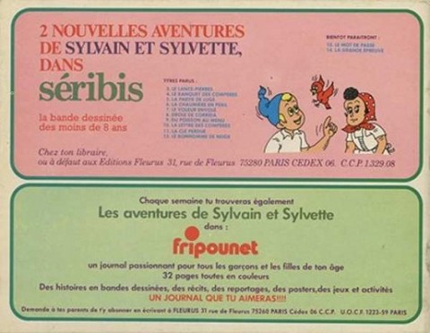 Verso de l'album Sylvain et Sylvette Tome 55 Un drôle d'oiseau